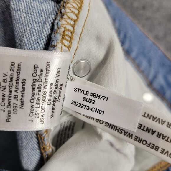 J CREW 9" Billie Demi Boot Crop Medium Wash Distressed Denim Blue Jeans SIZE 30 - Picture 12 of 15